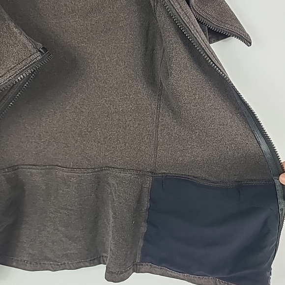 Lululemon Over The Top Jacket Heathered Fox Brown Asymetrical Sz 4? RARE UNICORN - Picture 9 of 9